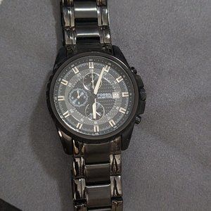 Fossil Black Chronograph Watch Stainless Steel CH-2473